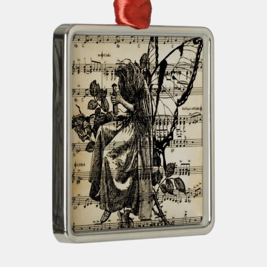  feiën en muziek metalen ornament (Rechts)