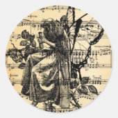 feiën en muziek ronde sticker (Voorkant)