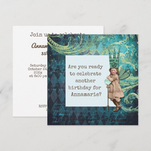  feiënzige gewijzigde kunstdag kaart (Voorkant / Achterkant)