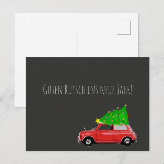 Feiertagspostkarte MINI COOPER Feestdagenkaart (Voorkant / Achterkant)