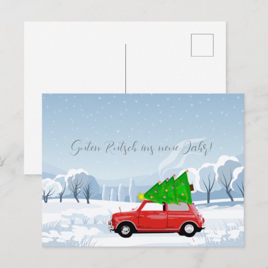 Feiertagspostkarte MINI COOPER Feestdagenkaart (Voorkant / Achterkant)