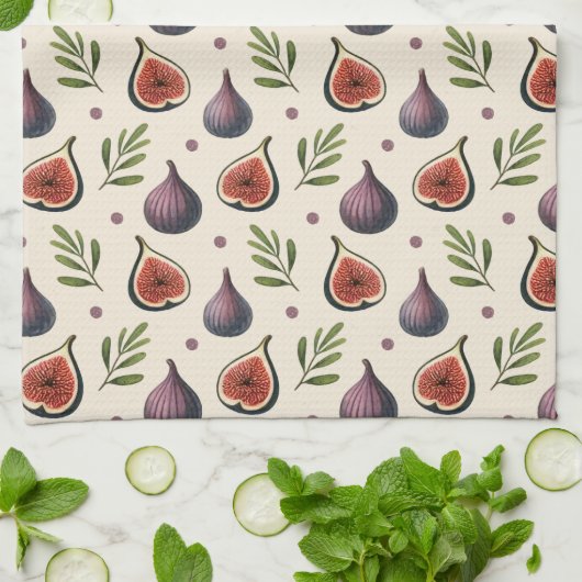 Feigen- Blätter- Muster Theedoek (Gevouwen)