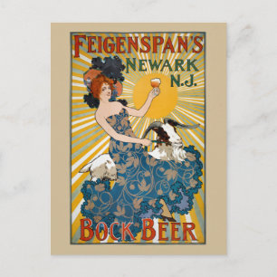 Feigenspan's Bock Beer Vintage Poster 1890 Briefkaart