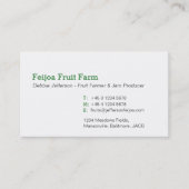 Feijoa fruitboer / jam maker visitekaartjes (Voorkant)
