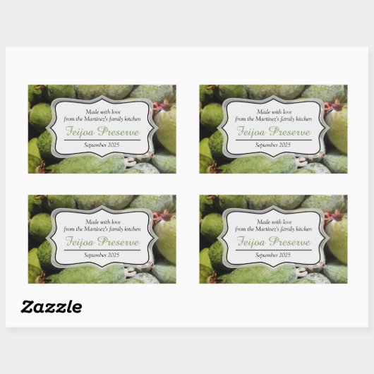 Feijoa jam conserveren groen fruitlabel sticker (Vel)