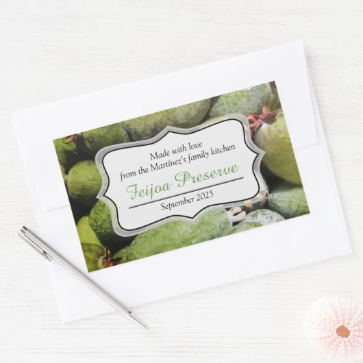 Feijoa jam conserveren groen fruitlabel sticker (Envelop)