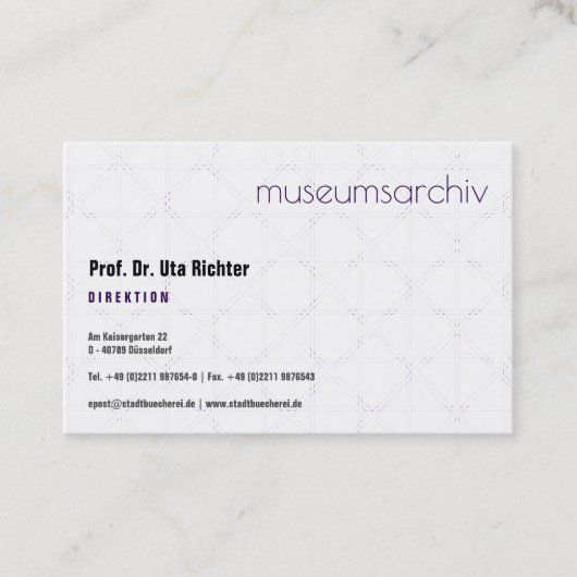 fein bemustert, klar, gut lesbar visitekaartje (Voorkant)