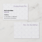 fein bemustert, klar, gut lesbar visitekaartje (Voorkant / Achterkant)