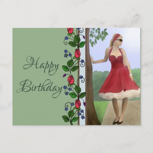 Feine Dame Briefkaart (Voorkant)