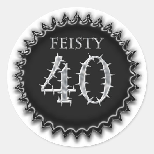feisty 40 ronde sticker (Voorkant)