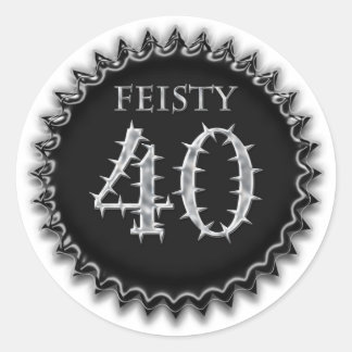 feisty 40 ronde sticker