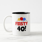 Feisty 40 tweekleurige koffiemok (Links)
