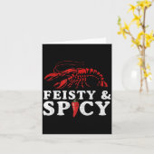 Feisty And Scy Funny Crawfish Boil Cute Mardi Gras Kaart (Gele Bloem)