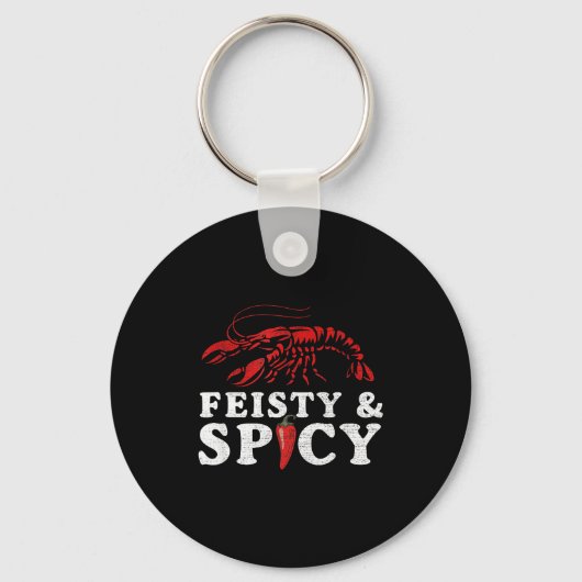 Feisty And Scy Funny Crawfish Boil Cute Mardi Gras Sleutelhanger (Voorkant)