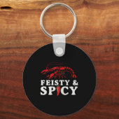 Feisty And Scy Funny Crawfish Boil Cute Mardi Gras Sleutelhanger (Voorkant)