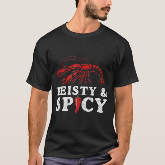 Feisty And Scy Funny Crawfish Boil Cute Mardi Gras T-shirt (Voorkant)