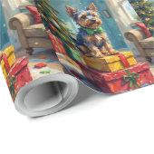 Feisty Australian Terrier King of Christmas Gifts  Cadeaupapier (Rol Hoek)