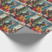 Feisty Australian Terrier King of Christmas Gifts  Cadeaupapier (Hoek)