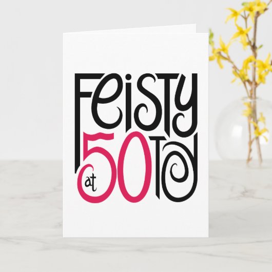 Feisty bij 50 Kaart (Gele Bloem)
