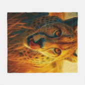 Feisty Cheetah Fleece Deken (Voorkant (Horizontaal))