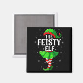Feisty Elf Christmas Girls Women Elf Squad Xmas Fa Magneet (Voorkant / Achterkant)
