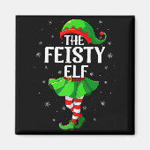 Feisty Elf Christmas Girls Women Elf Squad Xmas Fa Magneet (Voorkant)