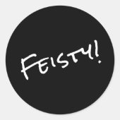 Feisty! Klassieke ronde sticker (Voorkant)