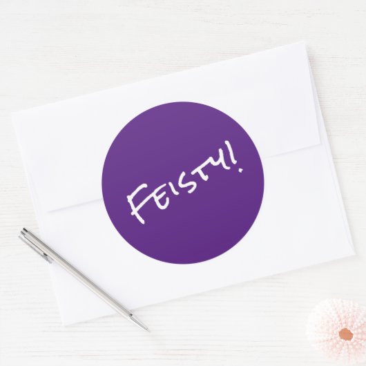 Feisty! Ronde Sticker (Envelop)