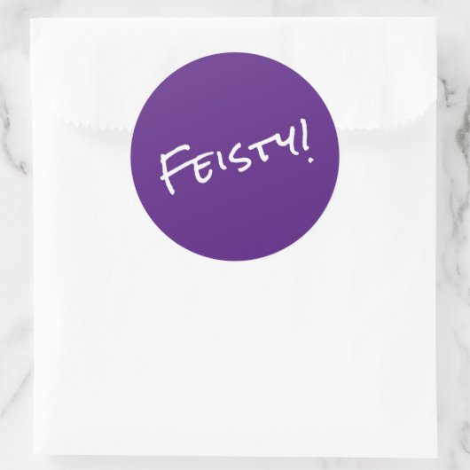 Feisty! Ronde Sticker (Tas)