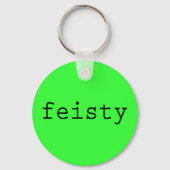 Feisty Sleutelhanger met Neon Green Achtergrond (Voorkant)