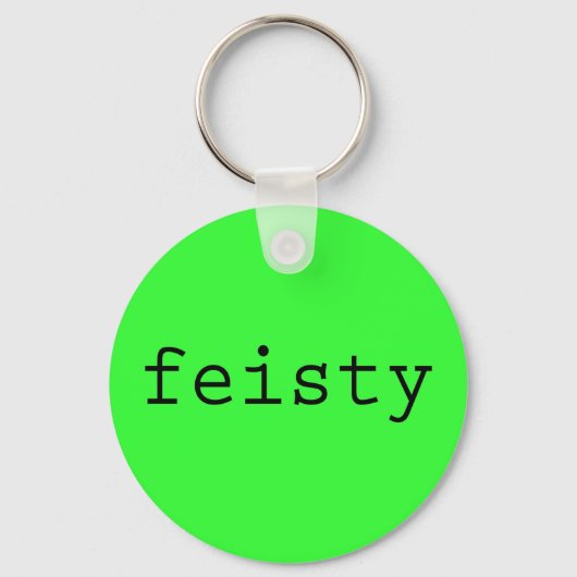 Feisty Sleutelhanger met Neon Green Achtergrond (Voorkant)