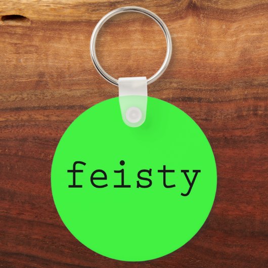 Feisty Sleutelhanger met Neon Green Achtergrond (Voorkant)