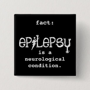 Feit: epilepsie vierkante button 5,1 cm