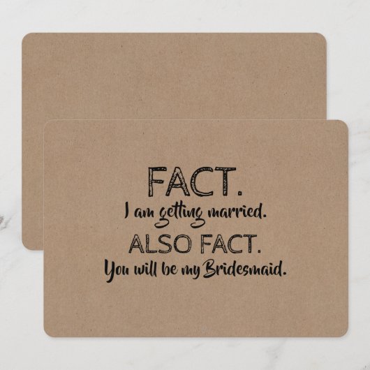 FEIT Grappig bruidsmeisje of bruidsmeisje voorstel Kaart (Voorkant / Achterkant)
