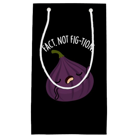 Feit Niet Fig-tion Grappig Fig Pun Donker BG Klein Cadeauzakje (Voorkant)