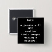 Feit: tong niet slikken vierkante button 5,1 cm (Voorkant /achterkant)