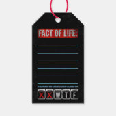 Feit van het Leven Agenda Zegt WTF Humor Cadeaulabel (Voorkant)