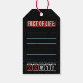 Feit van het Leven Agenda Zegt WTF Humor Cadeaulabel (Achterkant)