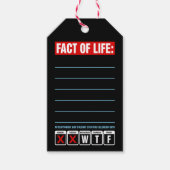 Feit van het Leven Agenda Zegt WTF Humor Cadeaulabel (Voorkant)