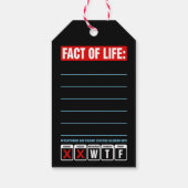 Feit van het Leven Agenda Zegt WTF Humor Cadeaulabel (Achterkant)