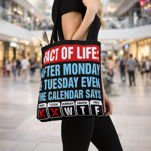 Feit van het Leven Agenda Zegt WTF Humor Tote Bag