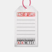 Feit van het Leven Kalender Zegt WTF Humor Cadeaulabel (Voorkant)
