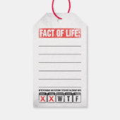 Feit van het Leven Kalender Zegt WTF Humor Cadeaulabel (Achterkant)