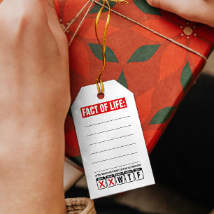 Feit van het Leven Kalender Zegt WTF Humor Cadeaulabel