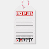 Feit van het Leven Kalender Zegt WTF Humor Cadeaulabel (Voorkant)