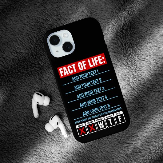 Feit van het Leven Kalender Zegt WTF Humor Case-Mate iPhone Case