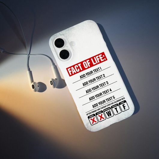 Feit van het Leven Kalender Zegt WTF Humor Case-Mate iPhone Case