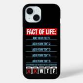 Feit van het Leven Kalender Zegt WTF Humor Case-Mate iPhone Case (Achterkant)