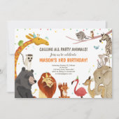 Feitelijke dieren Safari Girl Boy Kaart (Voorkant)