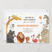 Feitelijke dieren Safari Girl Boy Kaart (Voorkant)